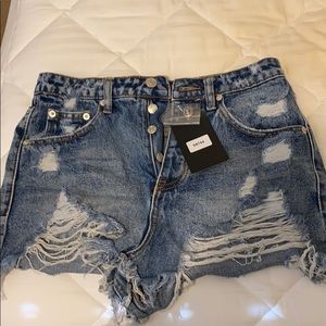 High waisted denim shorts